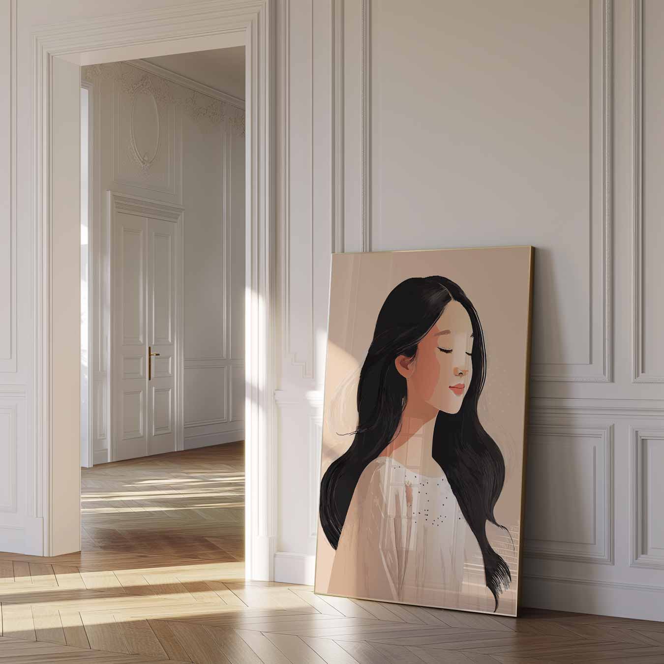 Serene Elegantie Vrouwenportret Poster-WallArtistic