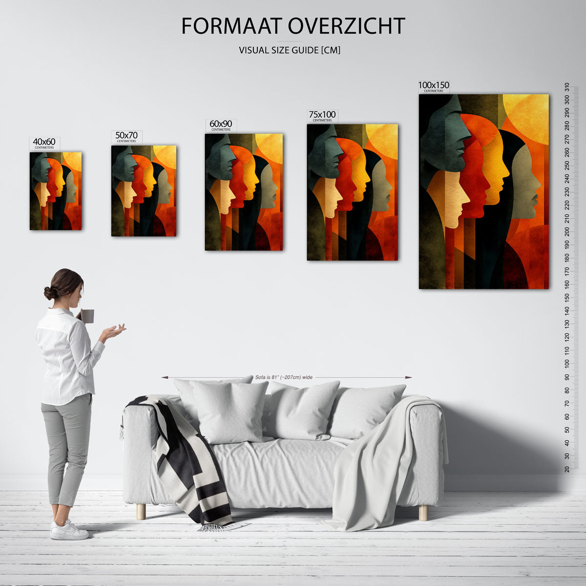 Gestileerde silhouetten Kunstwerk