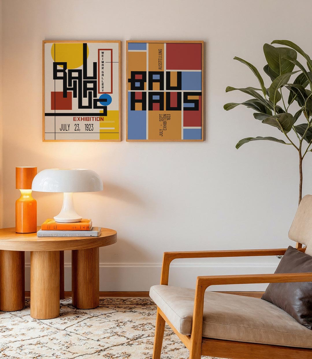 Kleurrijke lijnenspel Posterset