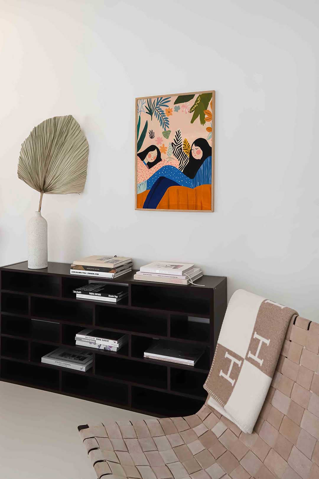 Twee figuren met bladeren Poster