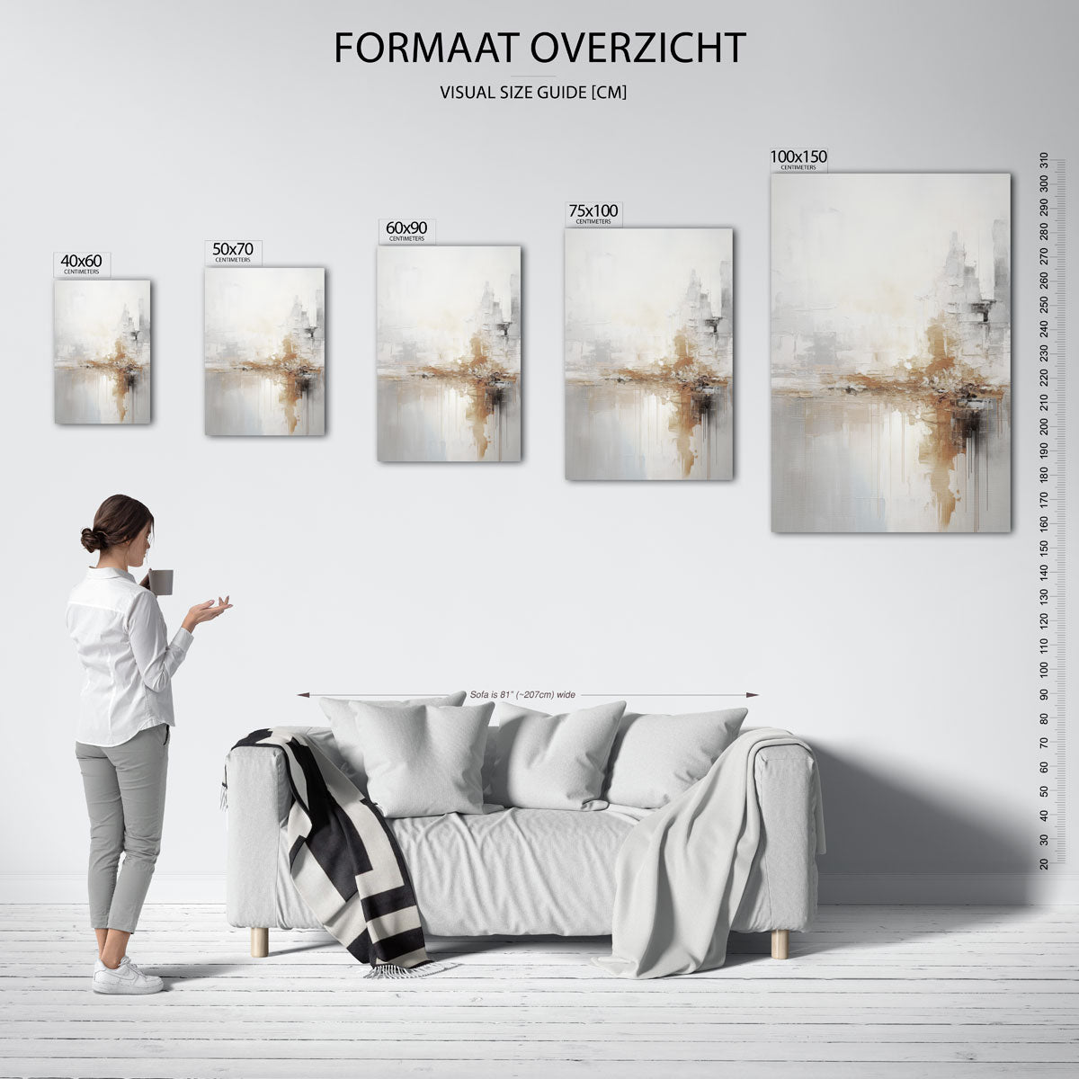Rustige kleurencompositie Kunstwerk
