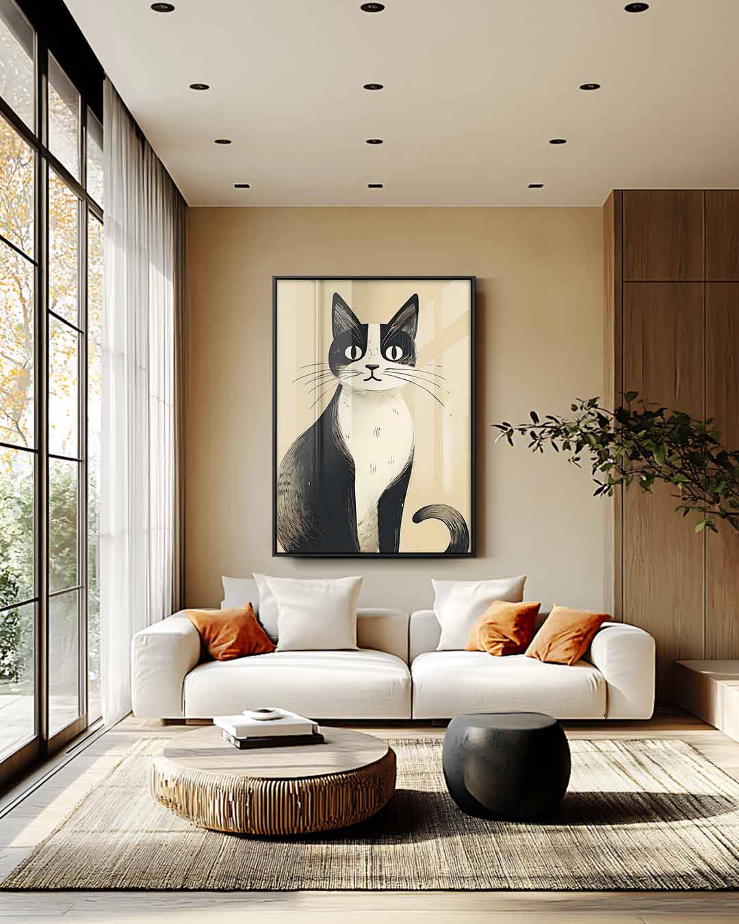 Timeless Cat on Wallpaper Artwork