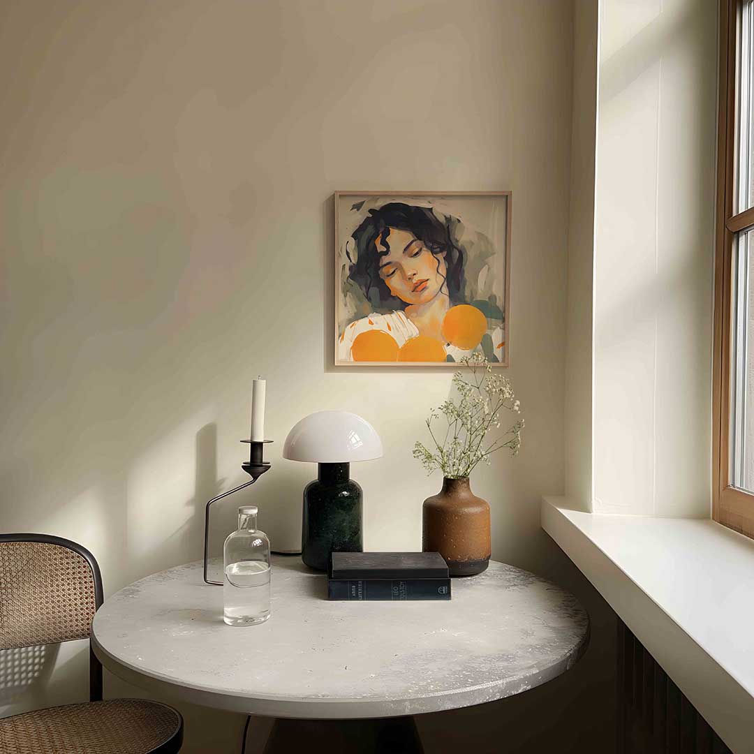 Vrouw met sinaasappels Poster