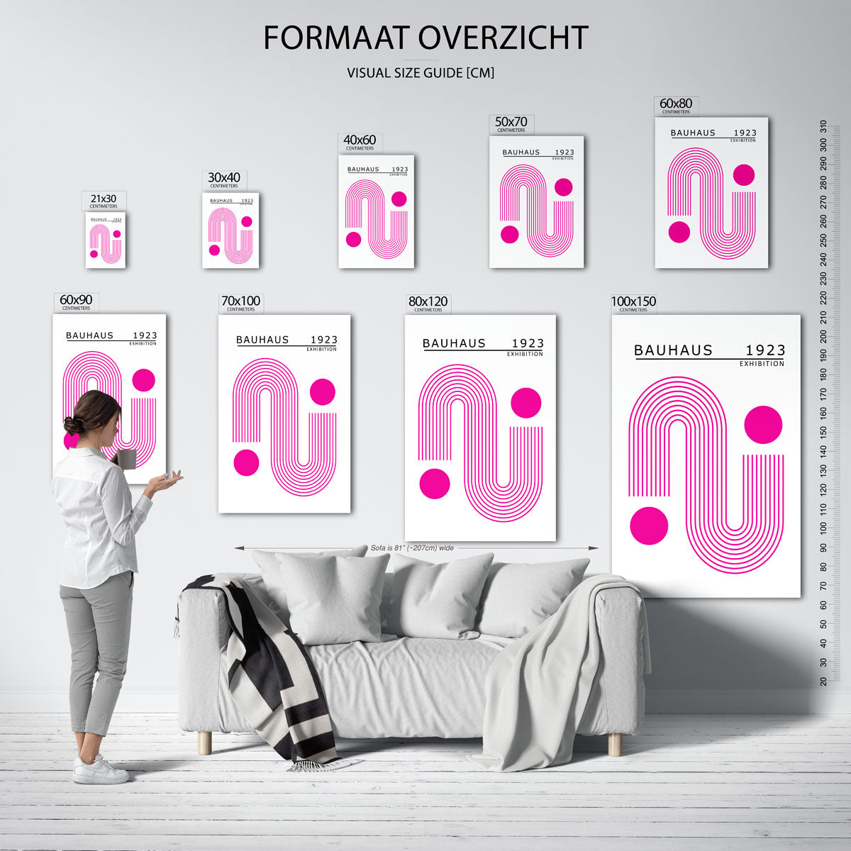 Lijnen en cirkel Poster
