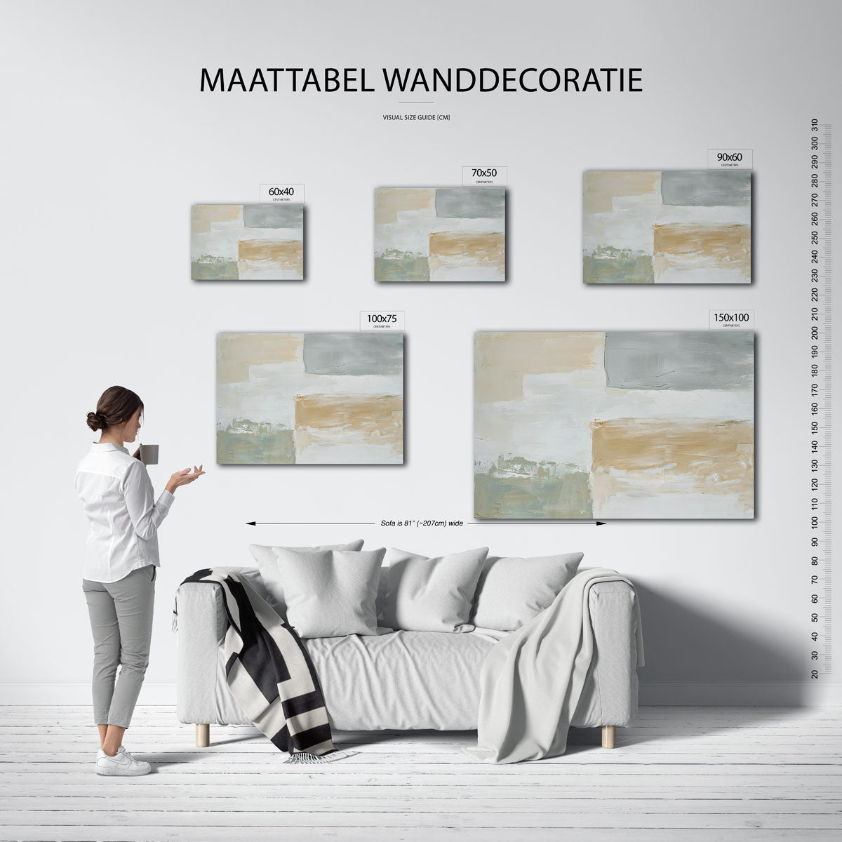 Rustige kleurencompositie Kunstwerk