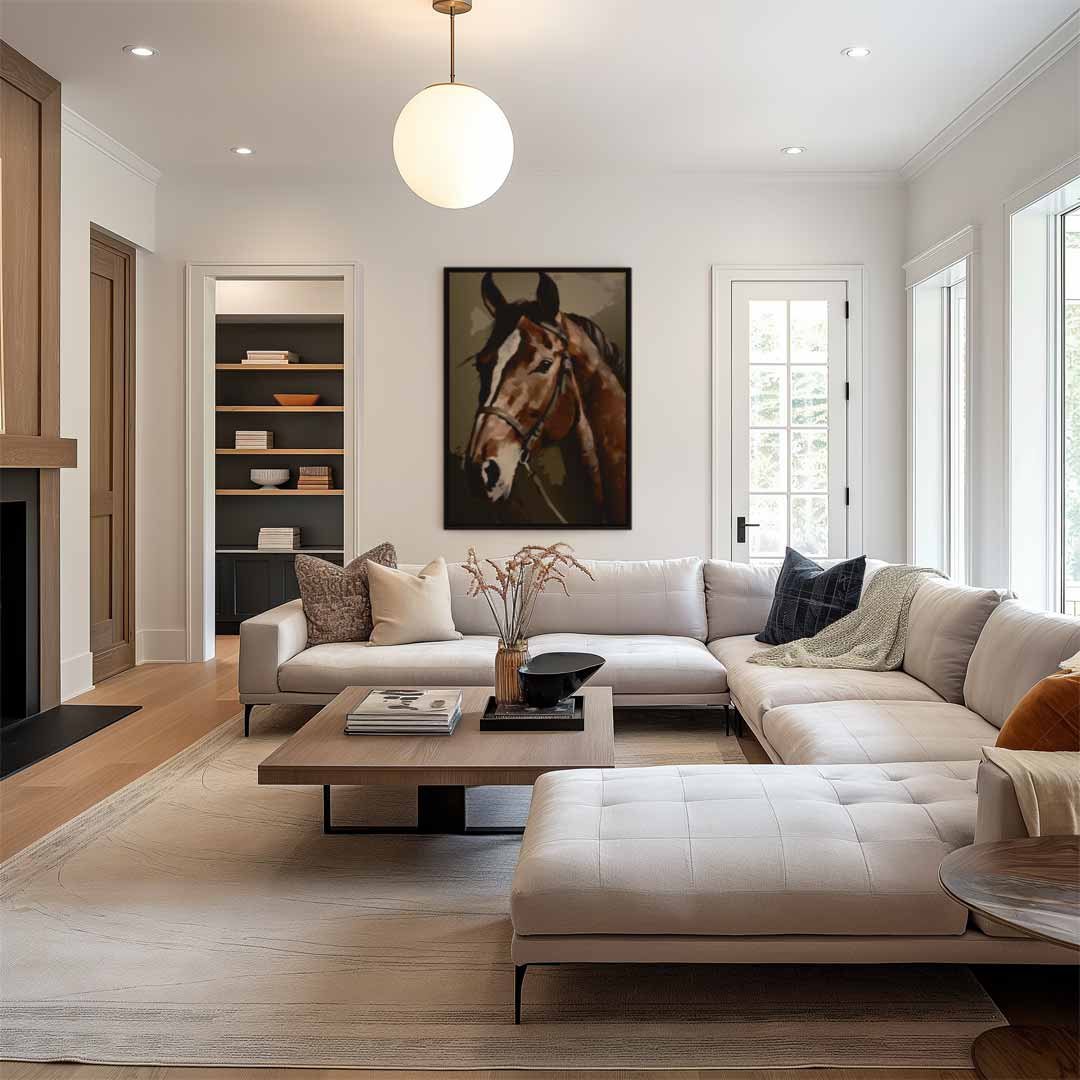 Majestueuze Paardenportret Kunstwerk-canvas-dibond-plexiglas-wanddecoratie-WallArtistic