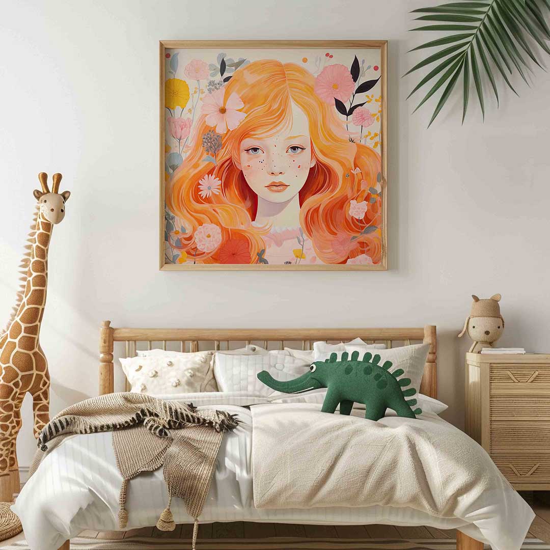Meisje met bloemen Poster