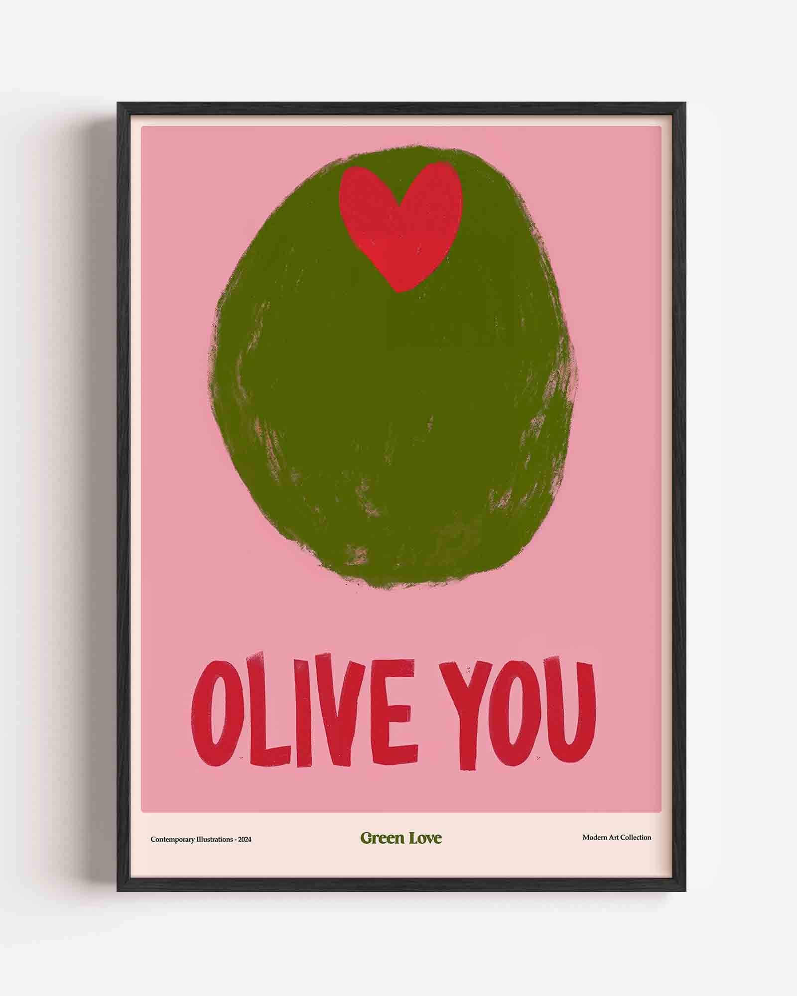 Olijf met hart Poster