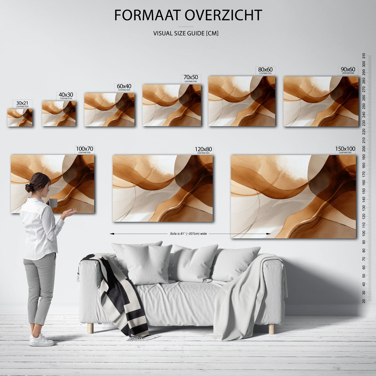 Abstracte bruine vormen Poster
