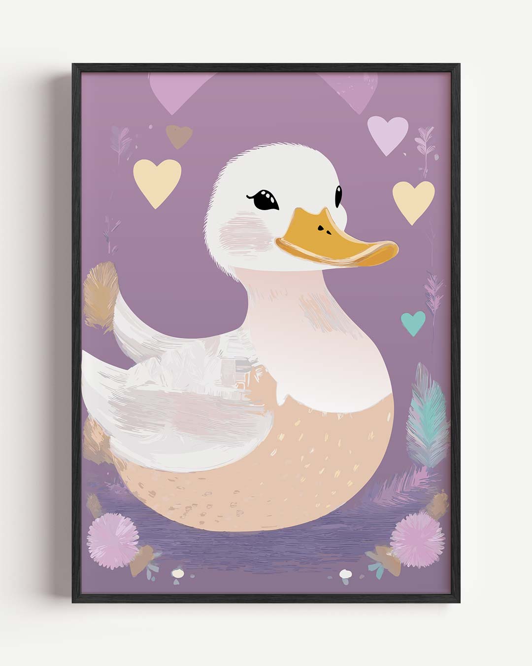 Schattige Eend Illustratie Poster-WallArtistic