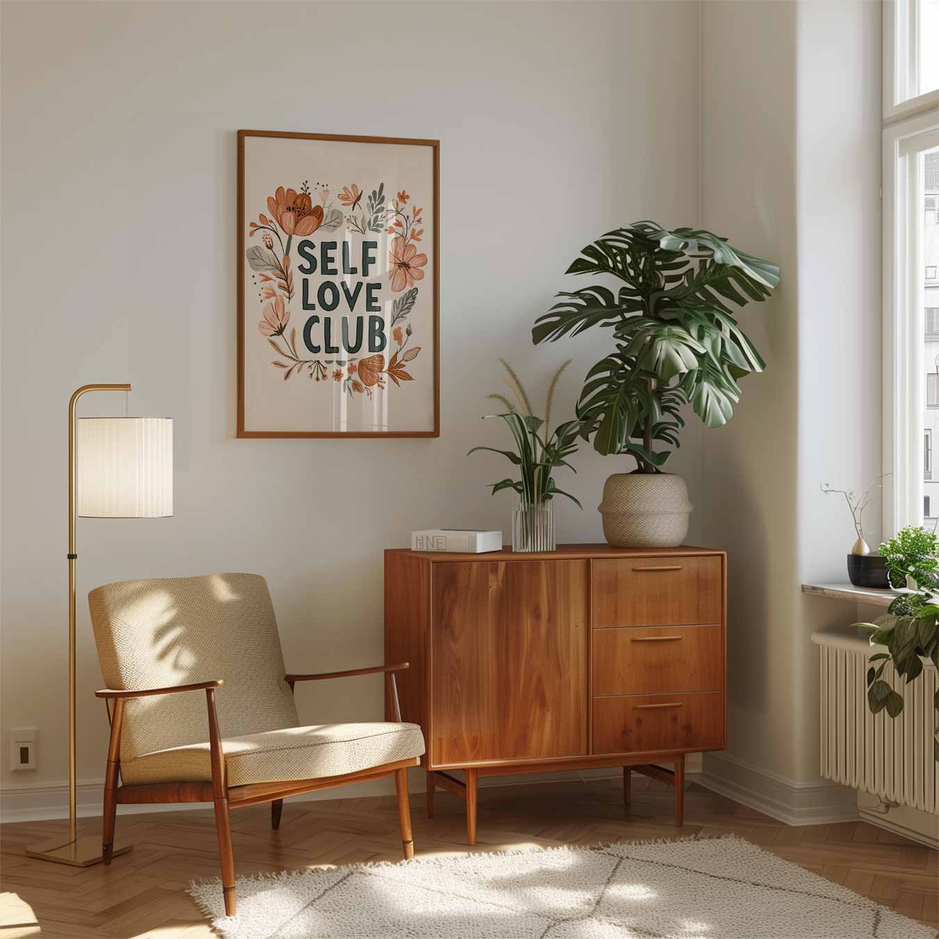 Self Love Club Bloemenposter-WallArtistic