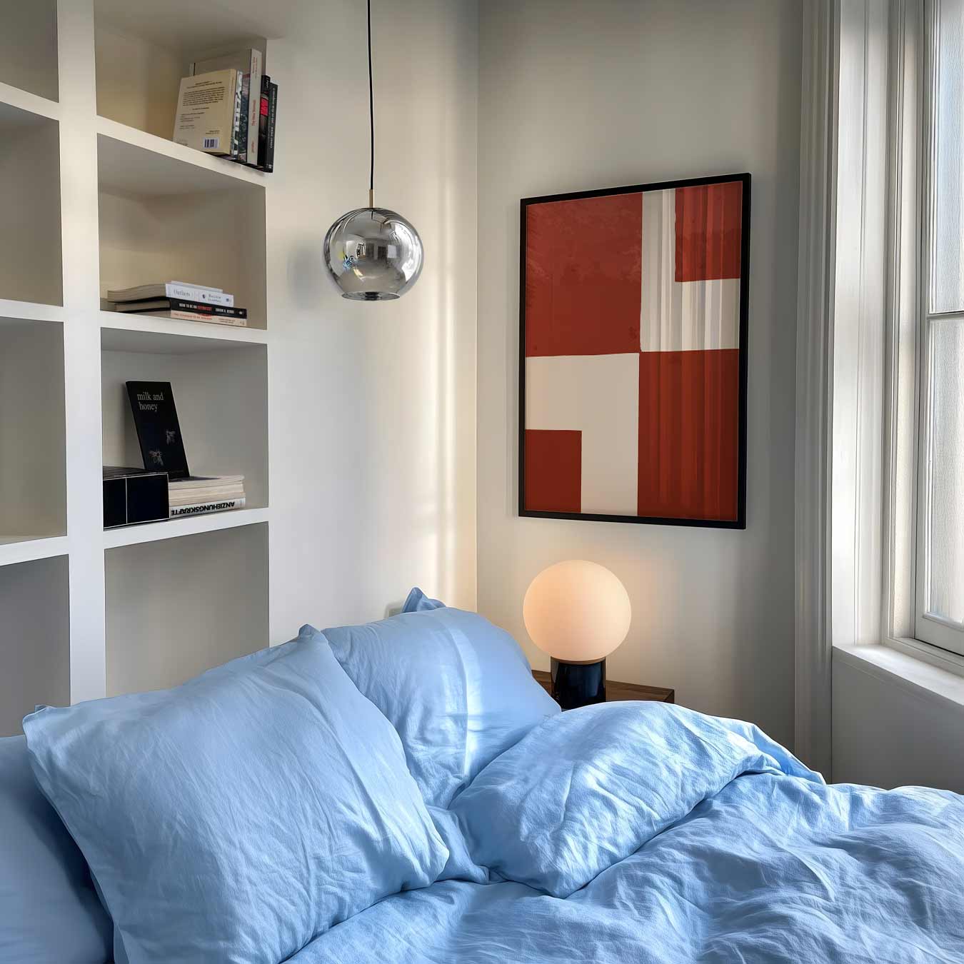 Moderne Minimalistische Rood-wit Poster-WallArtistic