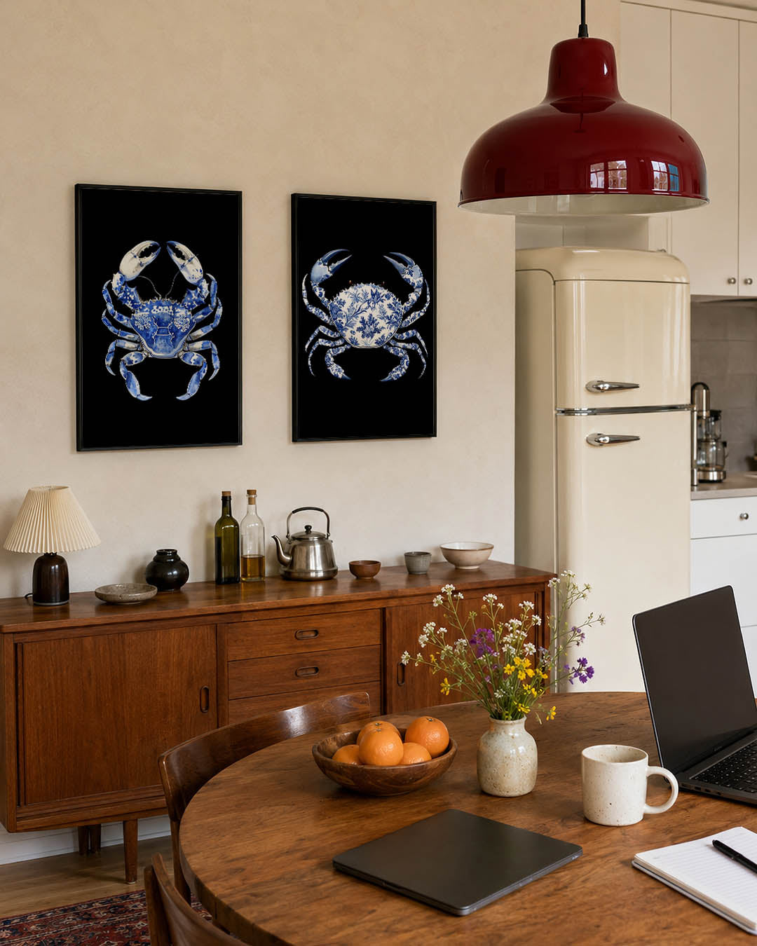 Blauwe krab harmonie Posterset