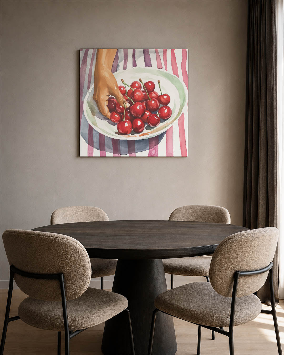 Kersen in schaal Kunstwerk