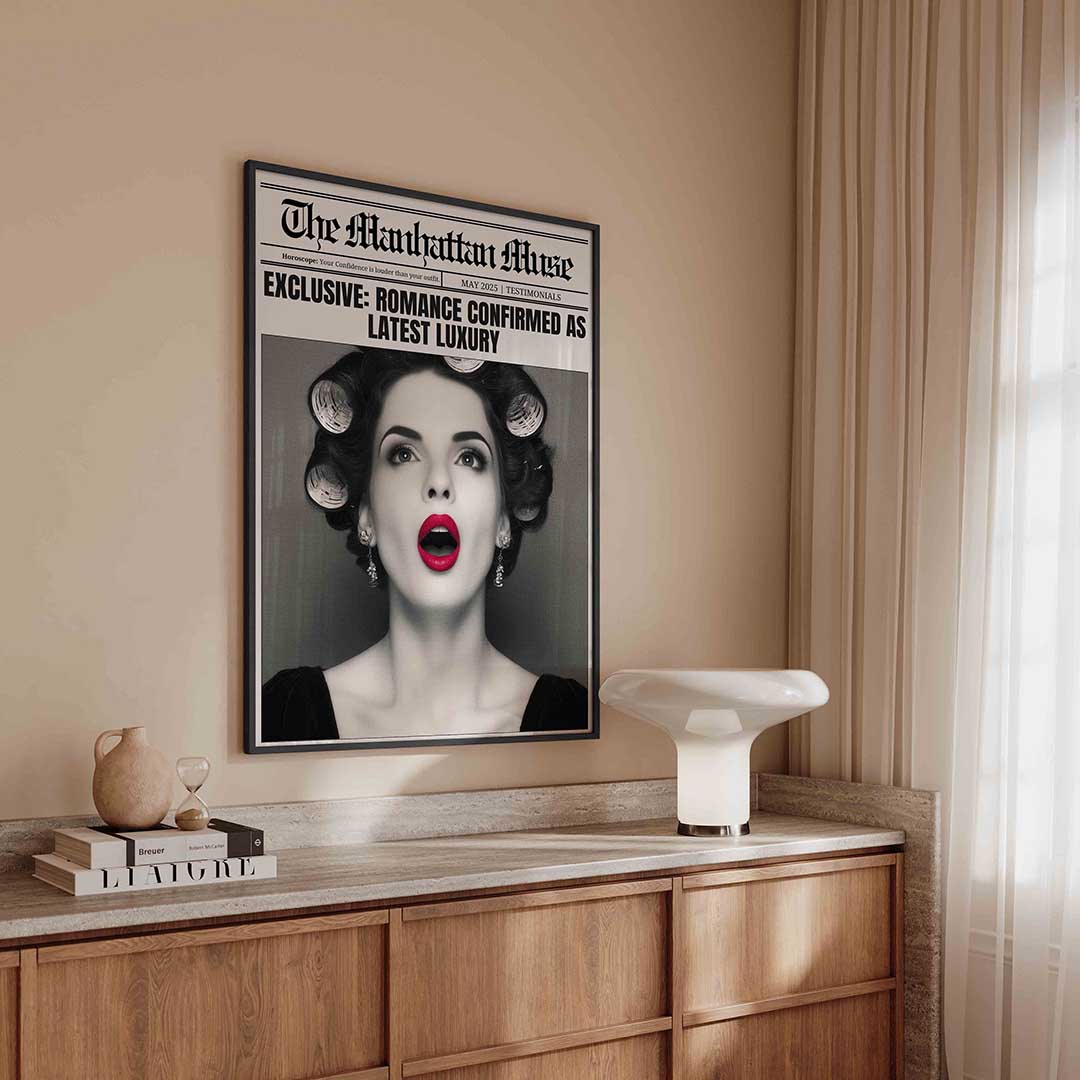 Vrouw met krulspelden Poster