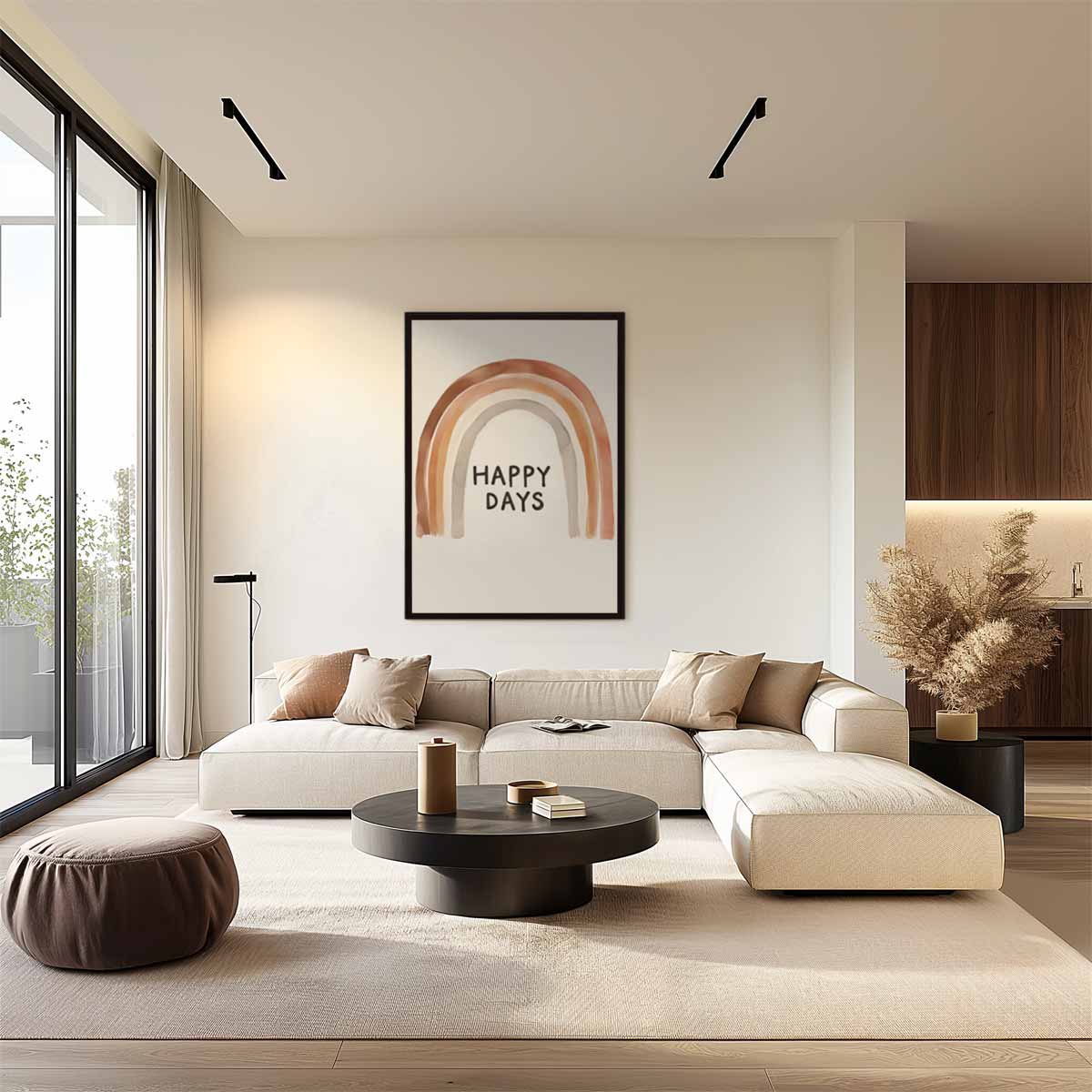 Happy Days Regenboog Print Kunstwerk-canvas-dibond-plexiglas-wanddecoratie-WallArtistic