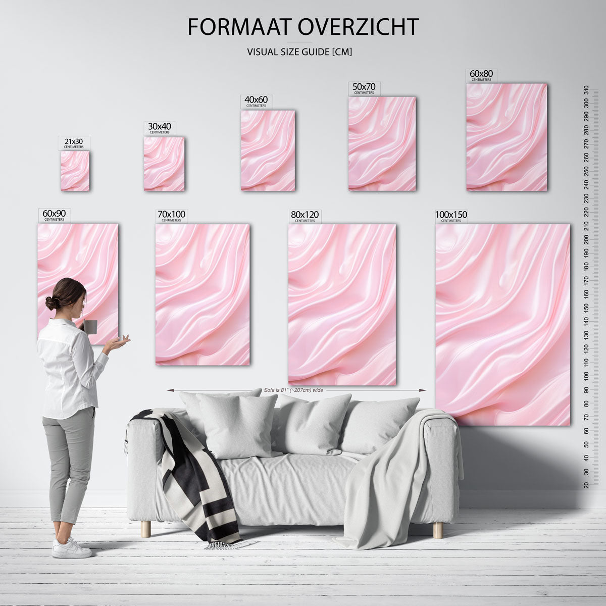 Zachte roze golven Poster