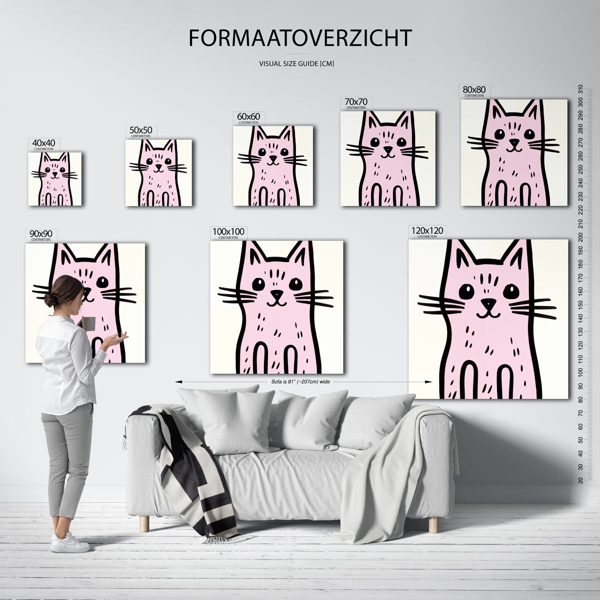 Roze kat Poster