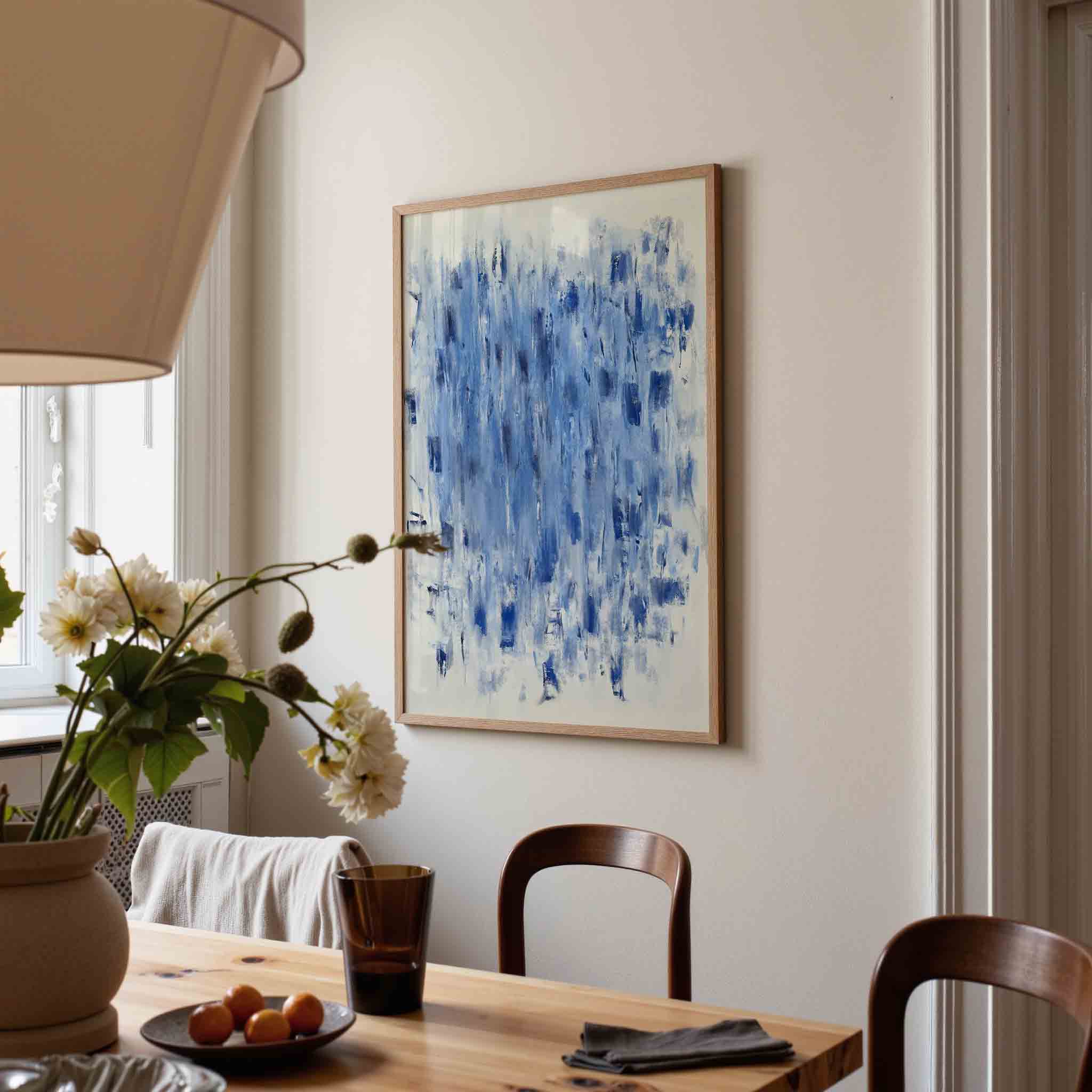 Abstracte blauwe textuur Poster