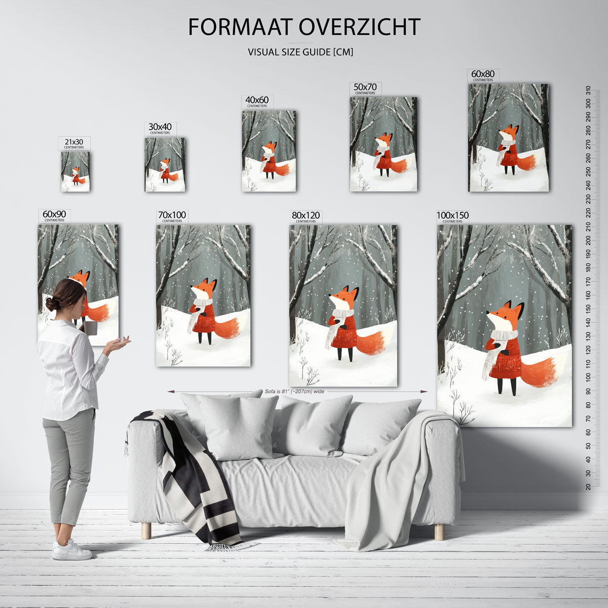 Vos in winterlandschap Poster