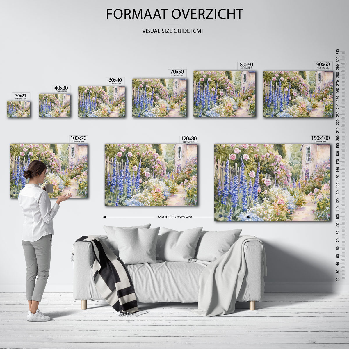 Bloementuin bij huis Poster