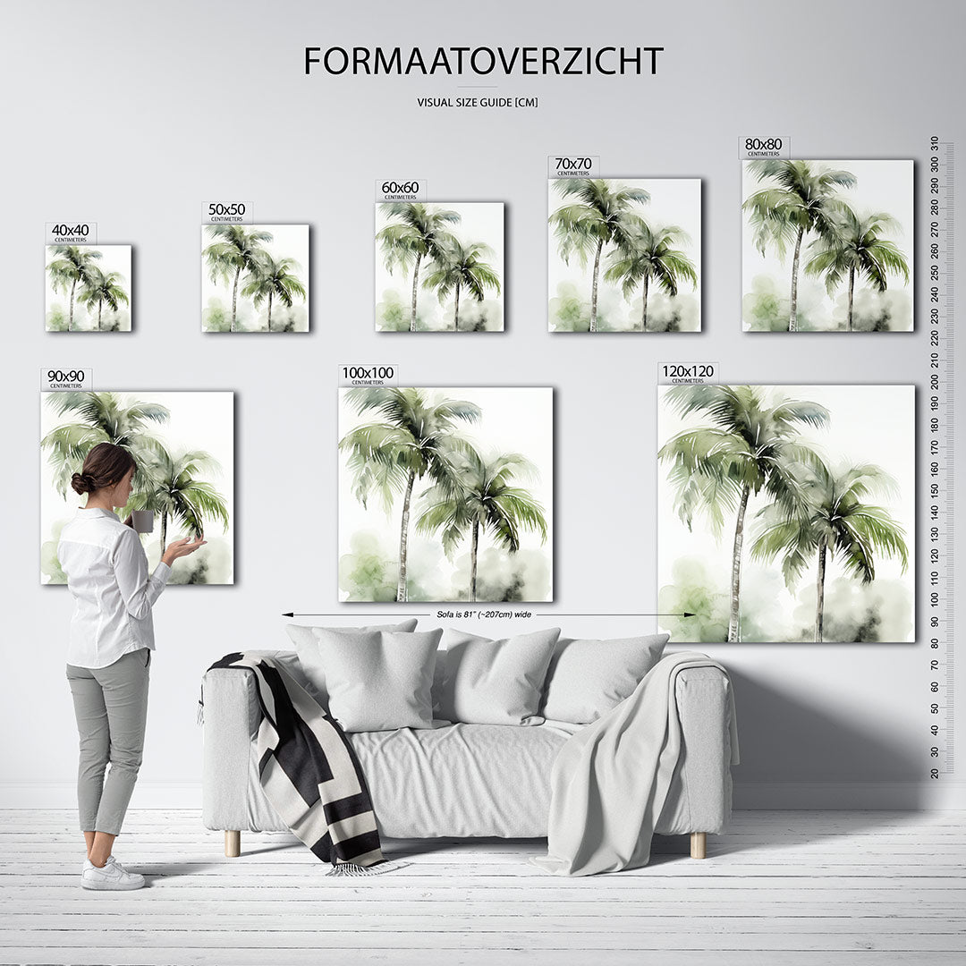 Tropische palmbomen Kunstwerk