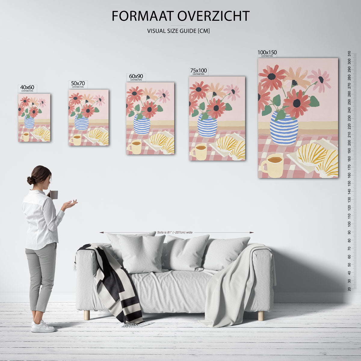 Bloemen en gebak Kunstwerk