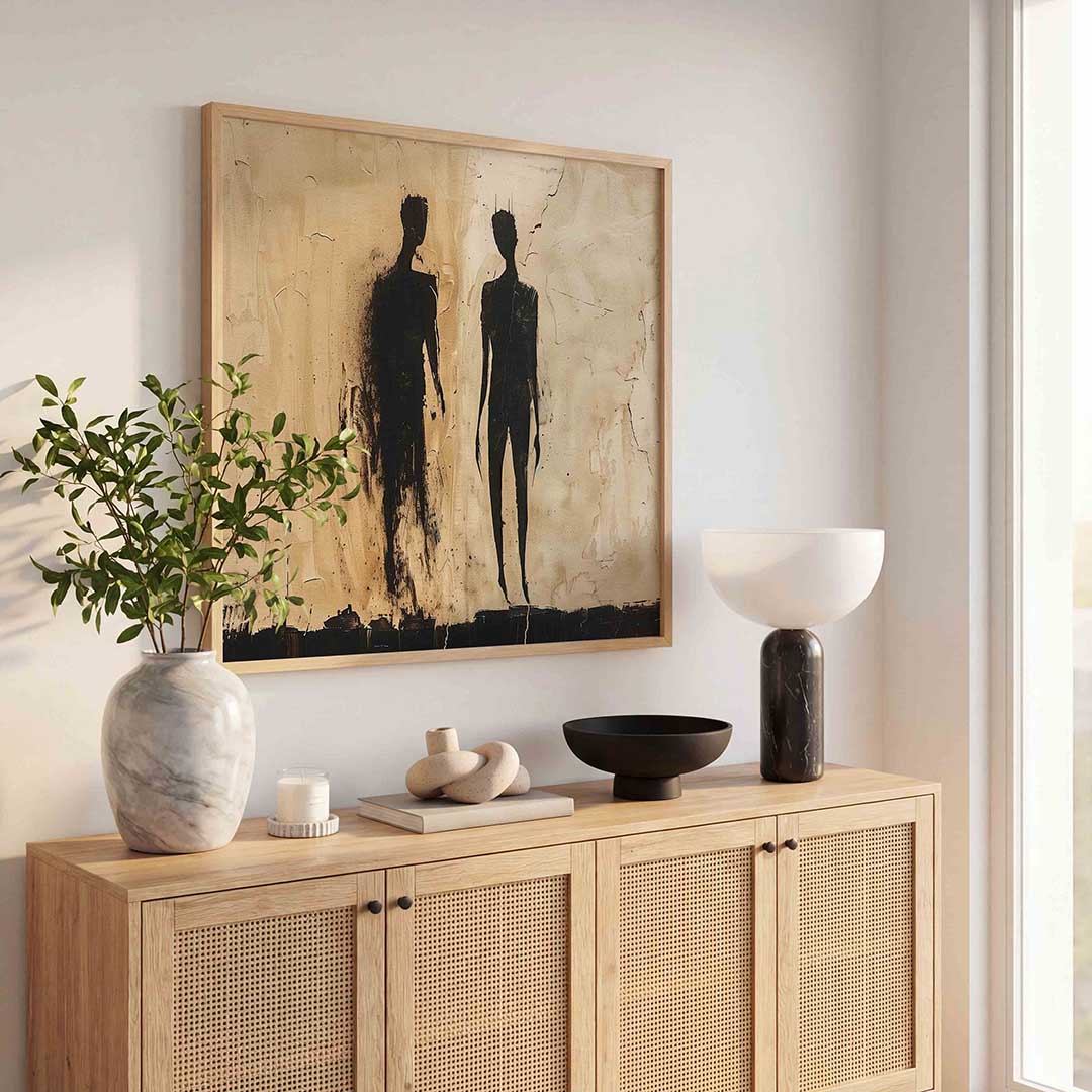 Twee silhouetten Poster