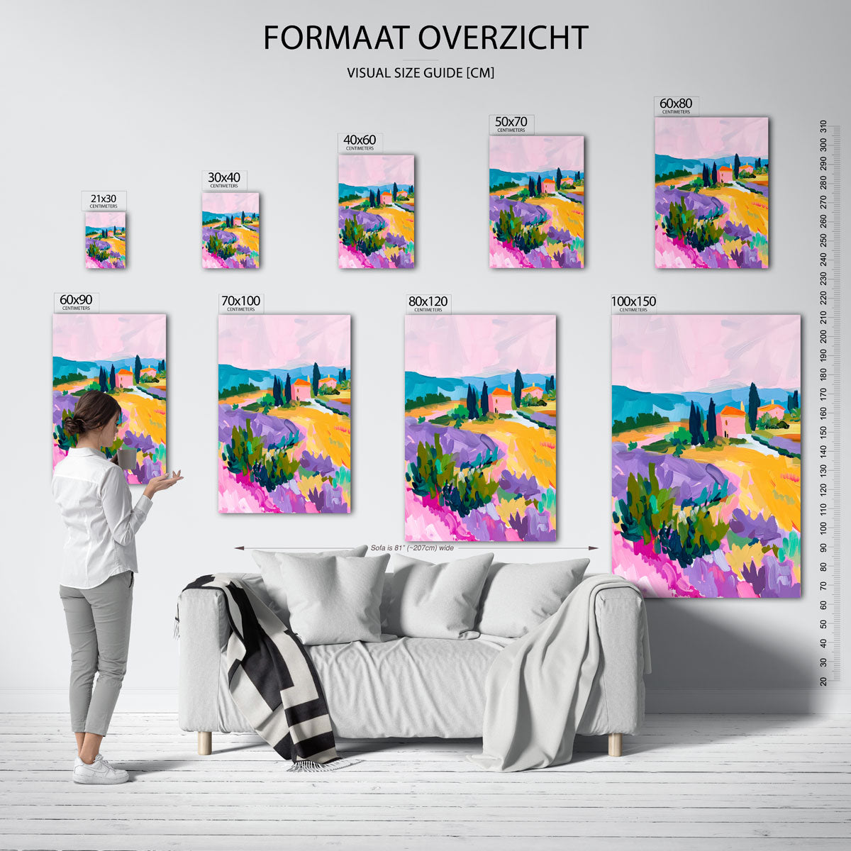Landschap met lavendel Poster