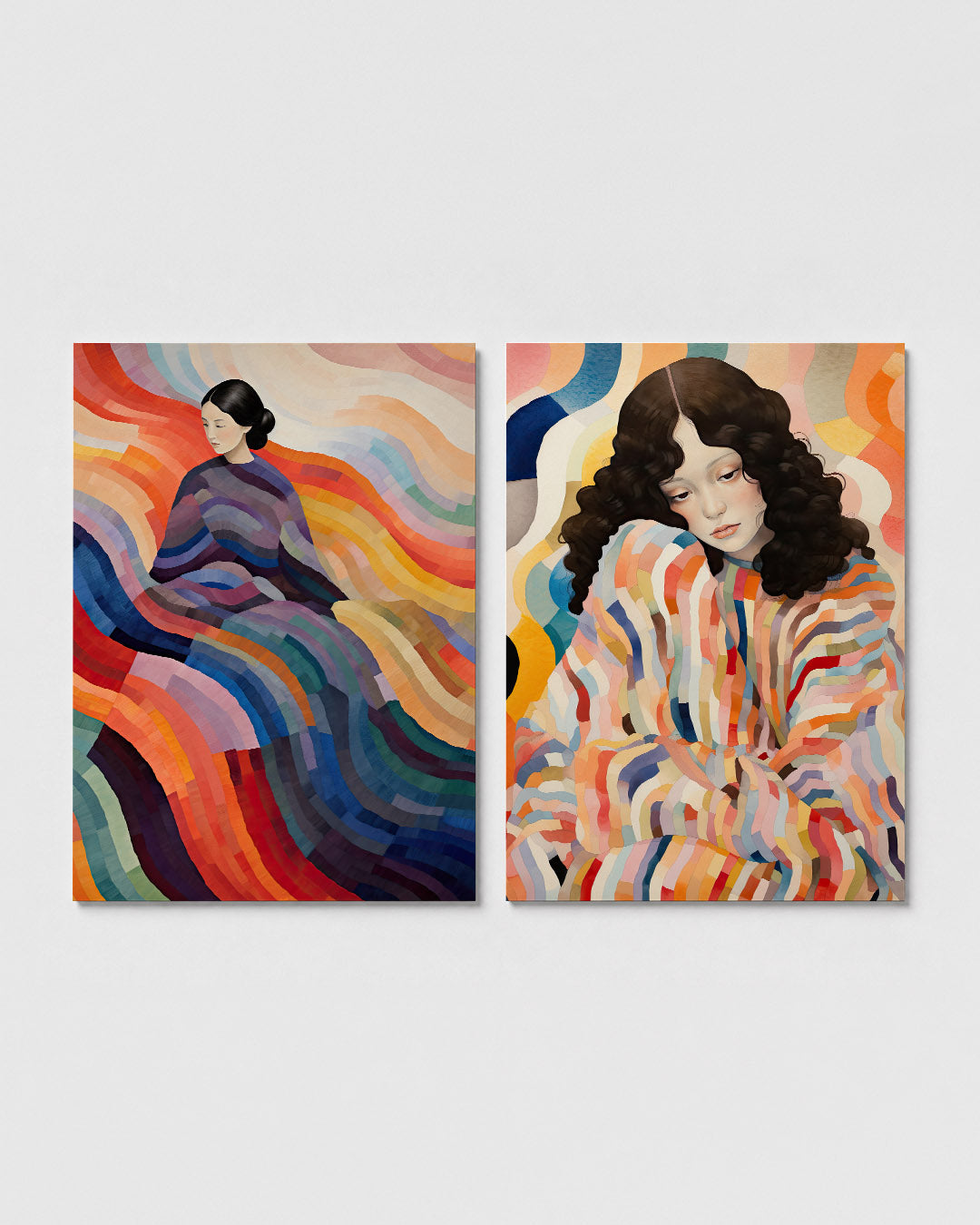 Kleurrijke golven Posterset
