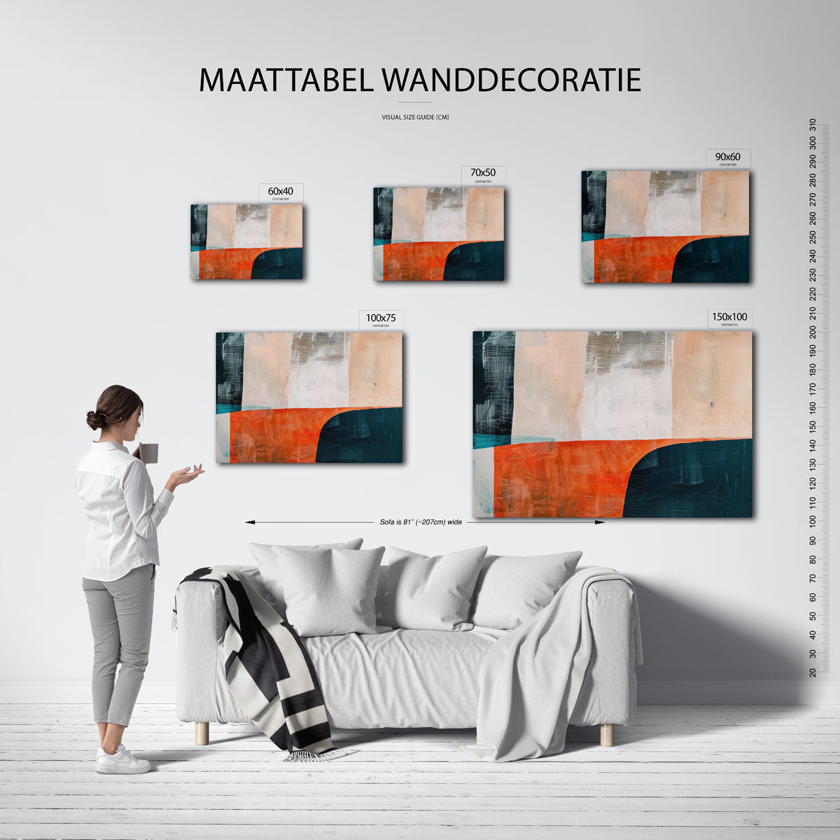 Geometrische kleurencompositie Kunstwerk