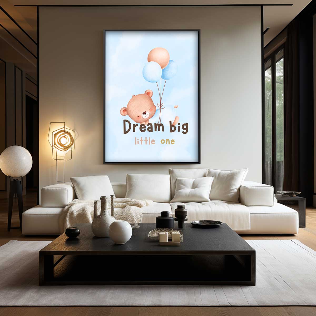 Dromen Met Hartenwens Beer Kunstwerk-canvas-dibond-plexiglas-wanddecoratie-WallArtistic