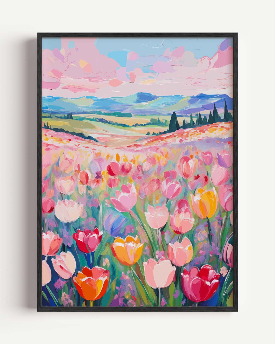 Vrolijke Tulpenweide Poster-WallArtistic
