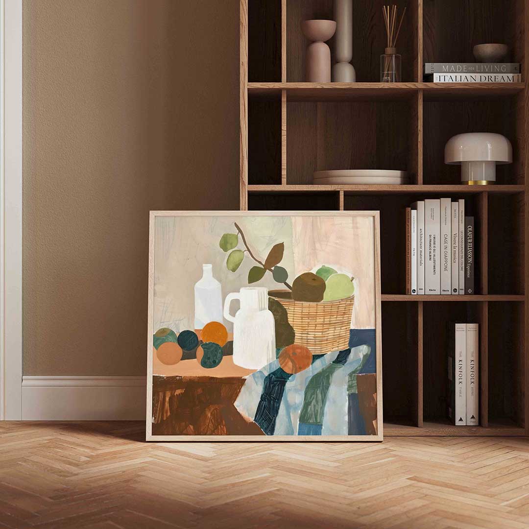Stilleven met fruit en kruik Poster