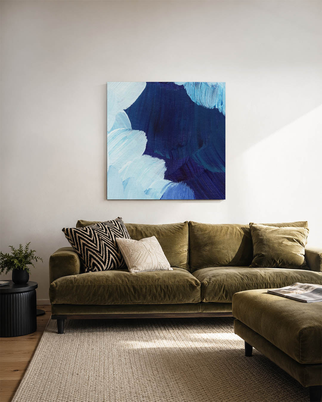 Dynamische blauwtinten Kunstwerk