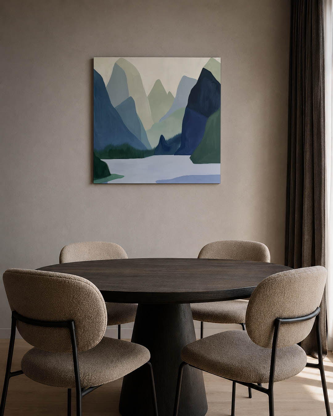 Serene berglandschap Kunstwerk