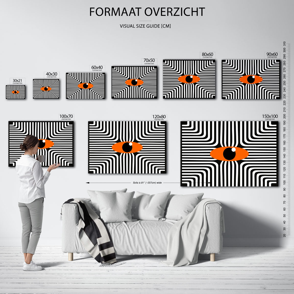 Lijnen en oog Poster