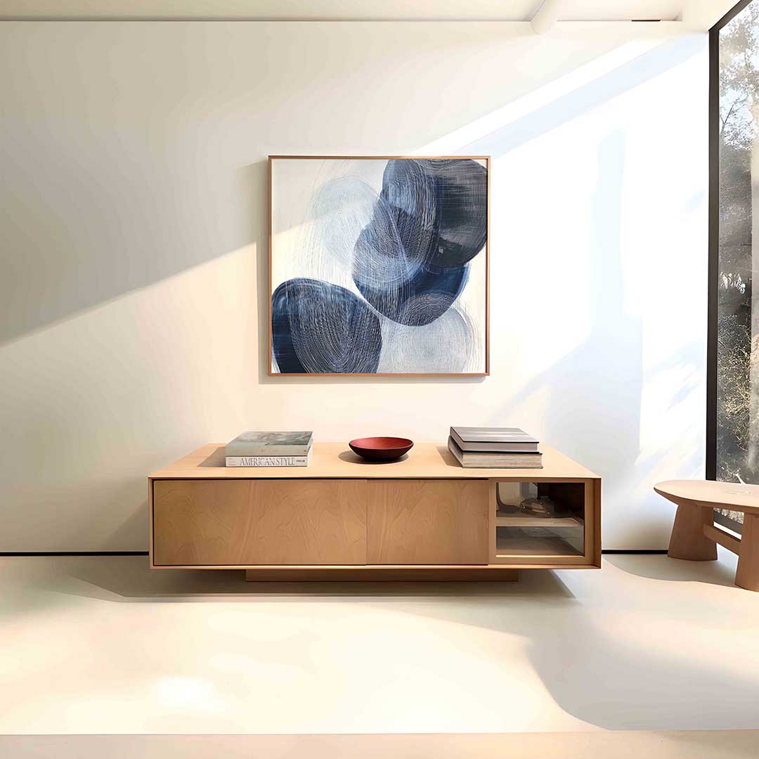 Abstracte blauwe vormen Poster
