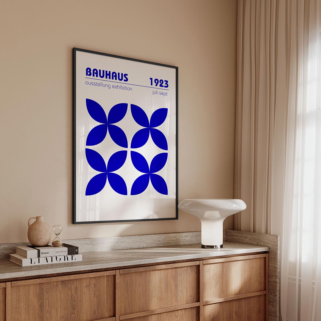 Vormritme blauw Poster