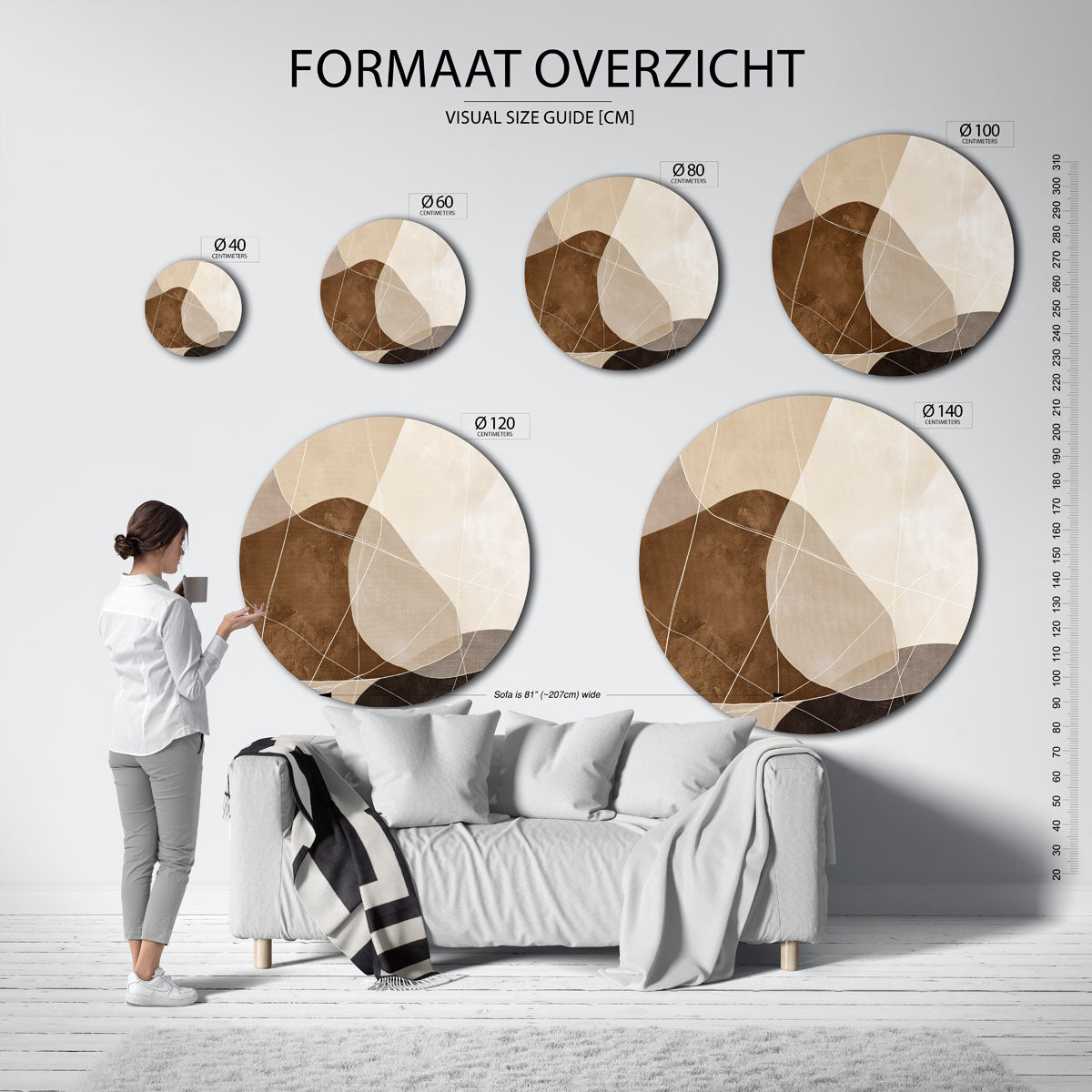 Abstracte vormen Muurcirkel