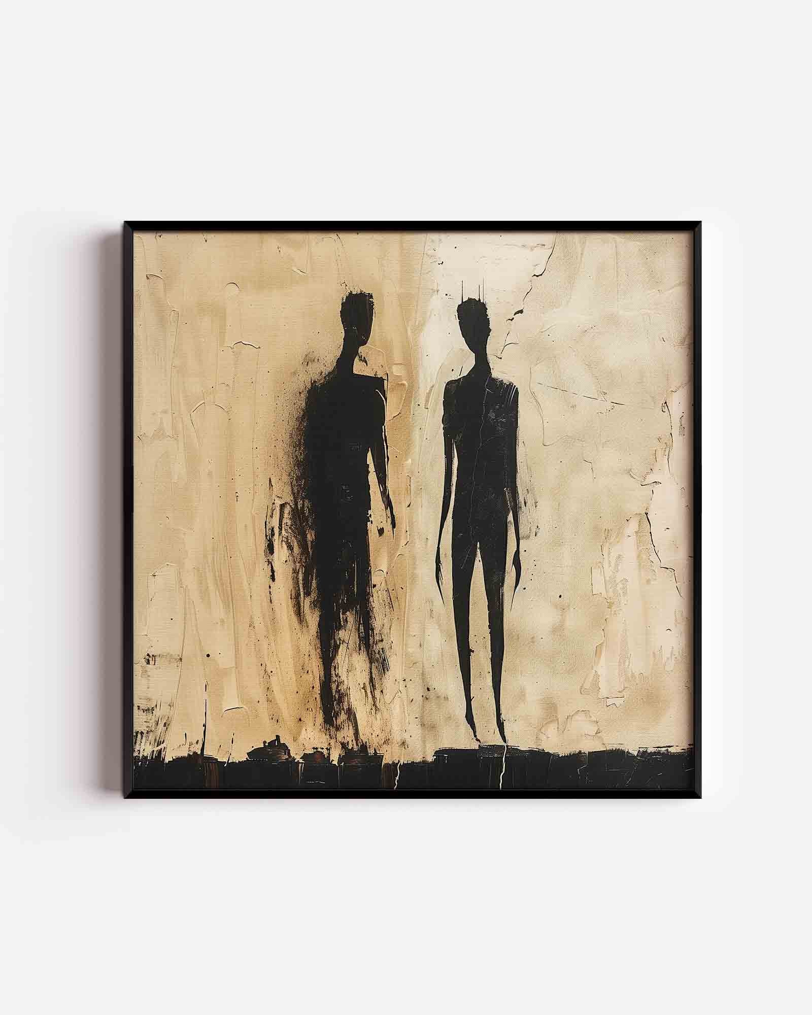 Twee silhouetten Poster