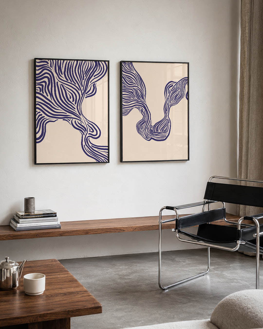 Golvende lijnenspel Posterset