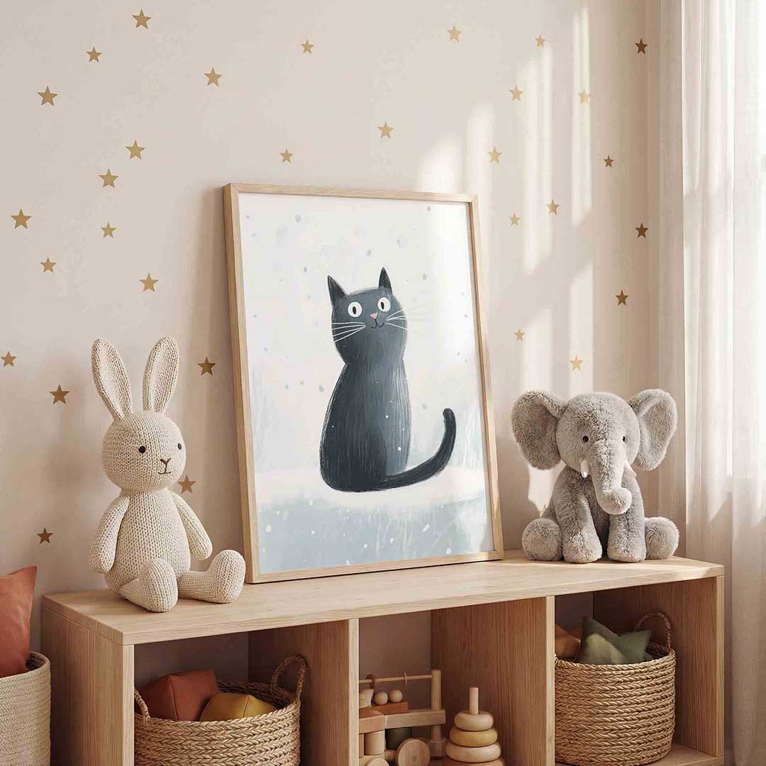 Zwarte kat Poster