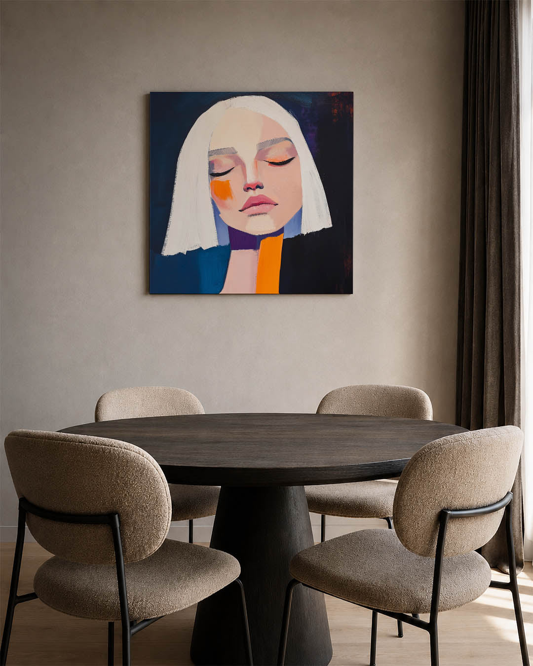 Dromerige vrouwengezicht Kunstwerk