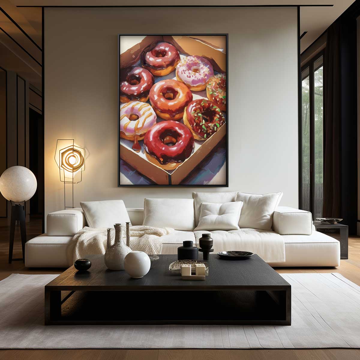 Donut Delight in Kleurrijke Doos Kunstwerk-canvas-dibond-plexiglas-wanddecoratie-WallArtistic