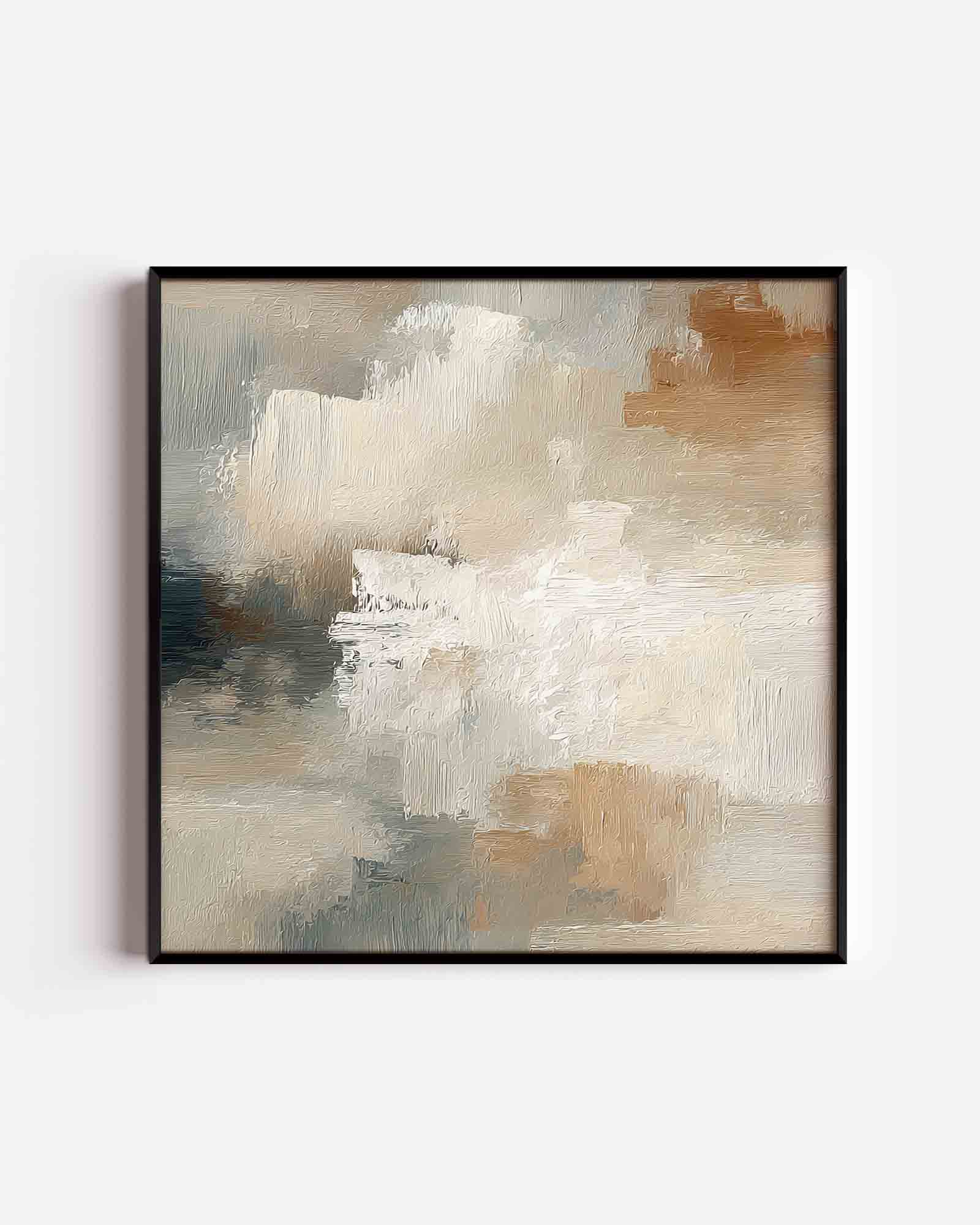Abstracte beige en grijze Poster