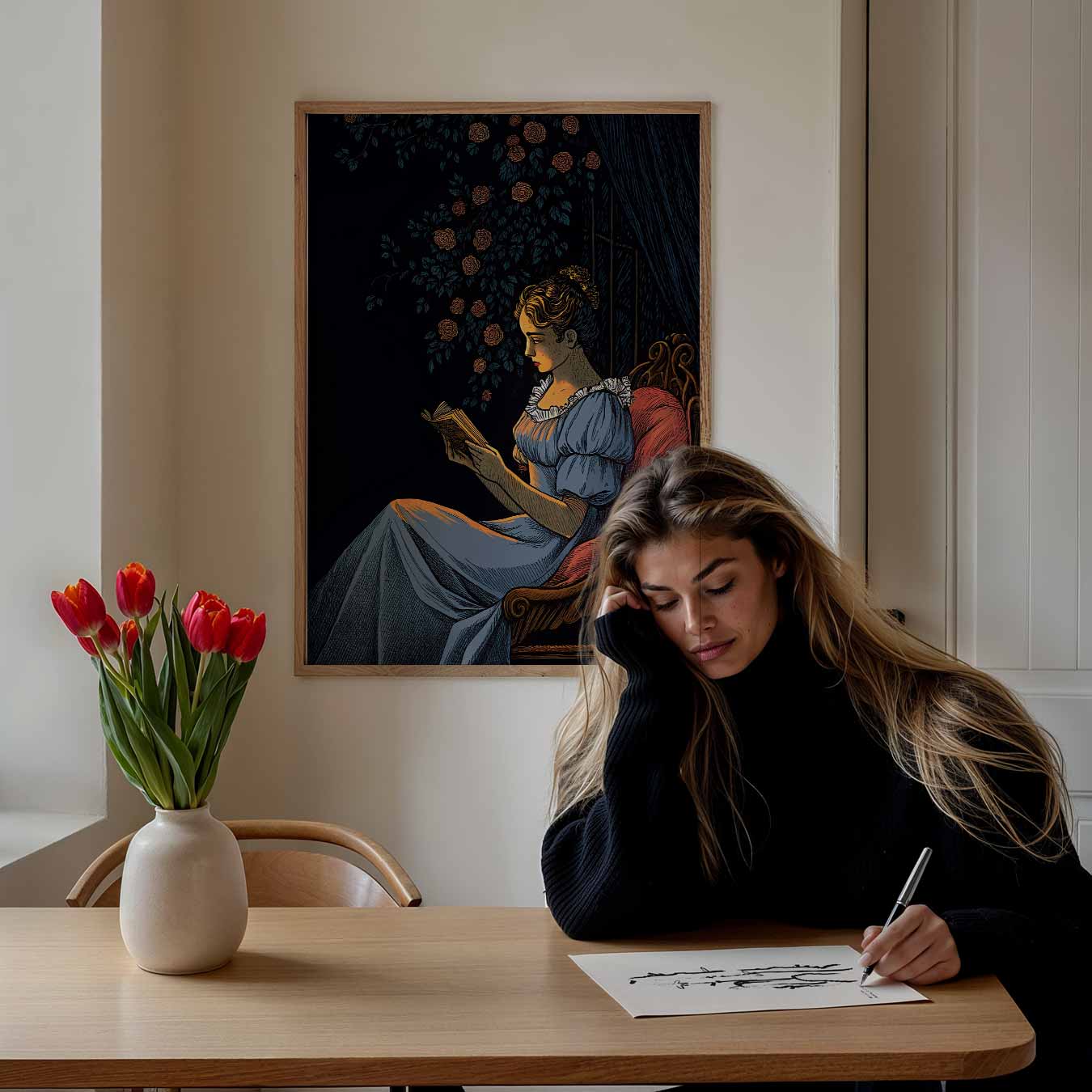 Dromerige Leeshoek Poster-WallArtistic