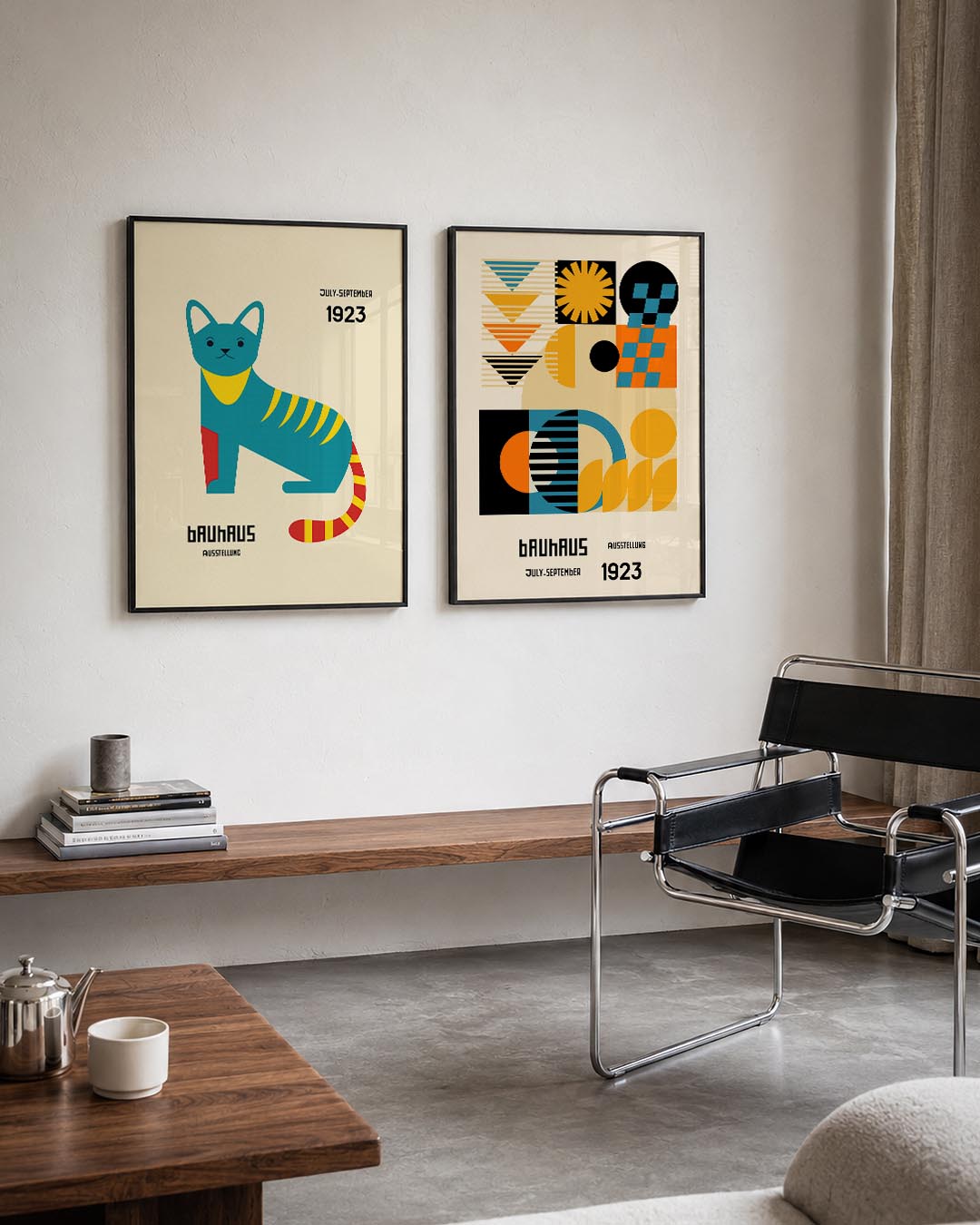 Kleurrijke katvorm Posterset