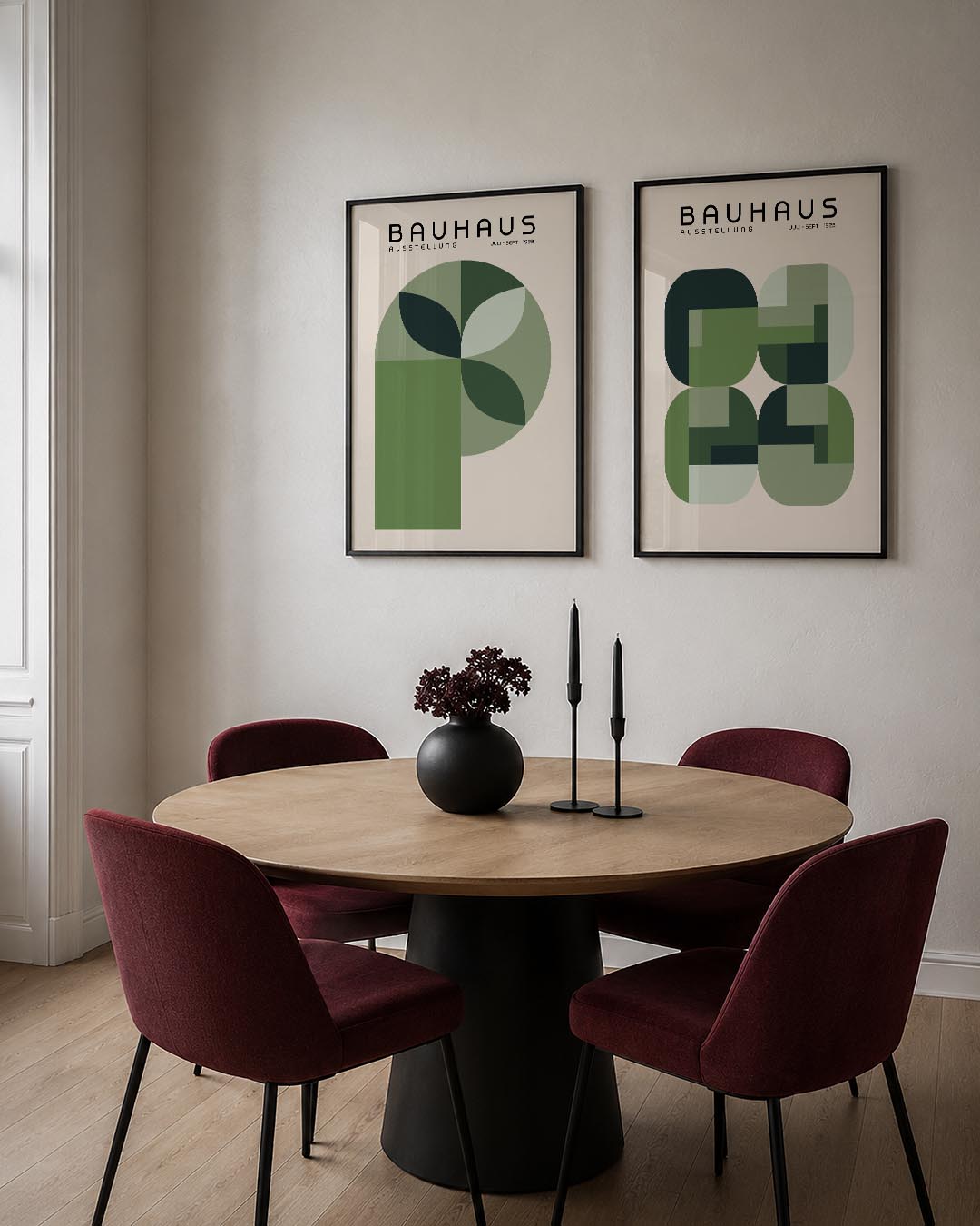 Groene vormen ritme Posterset