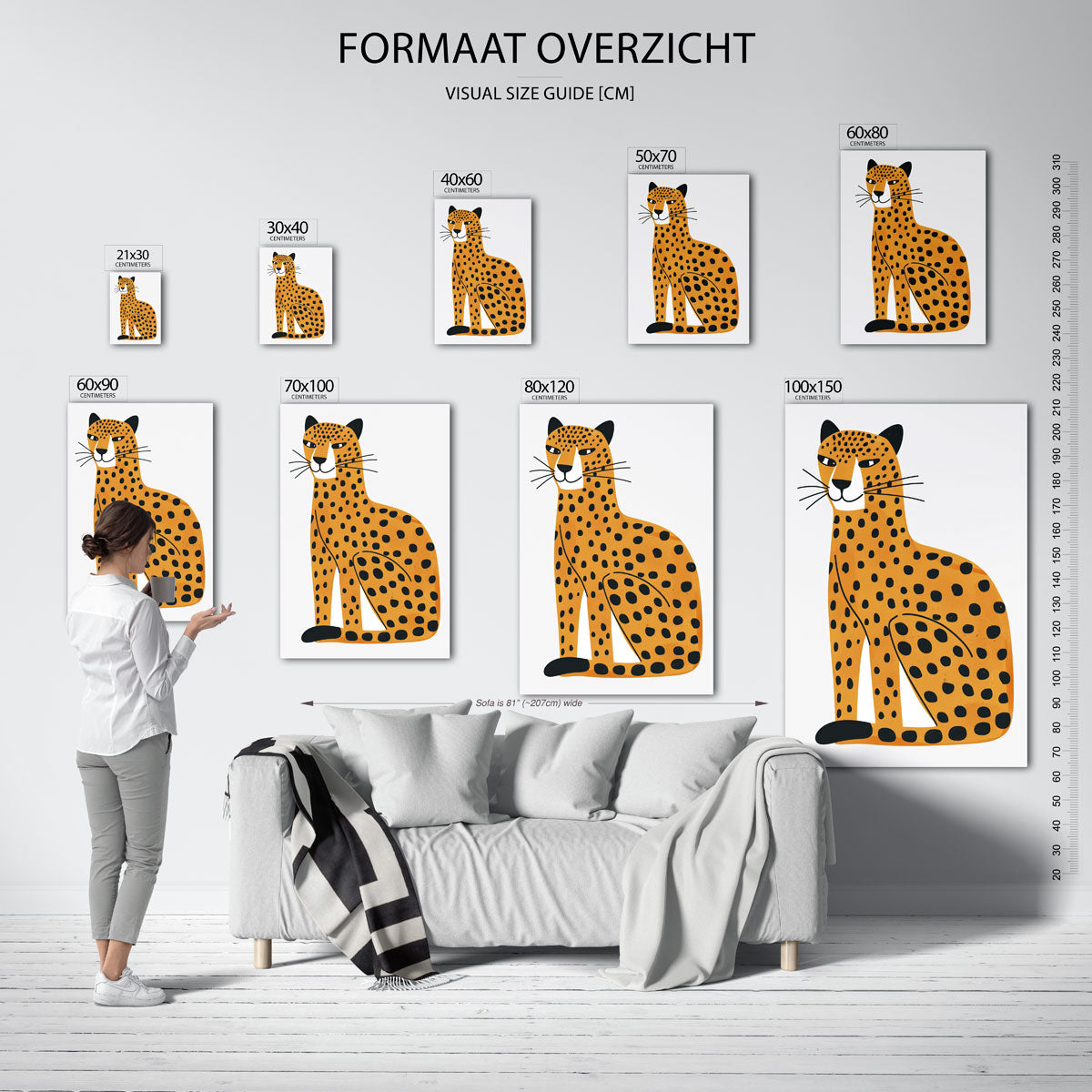 Luipaard illustratie Poster